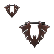 Boucle doreille chauve-souris en bois de narra