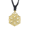 Collana nera con ciondolo placcato oro a forma di mandala celtico