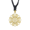 Collier noir avec pendentif mandala plaqué or