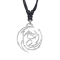 Black necklace with silver dragon pendant