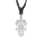 Black necklace with silver Hamsa Flower pendant
