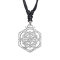 Black Necklace with Silver Mandala Pendant, Design 2