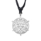 Black necklace with silver mandala pendant, design 3