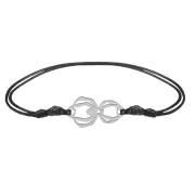 Black bracelet with silver spider pendant