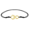 Black bracelet with gold-plated spider pendant