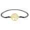 Black bracelet with gold-plated Tree of Life pendant
