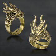 Ring vergoldet Drachenkopf