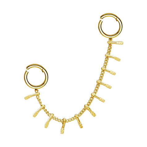 Micro Segmentringe klappbar vergoldet Verbindungskette Stäbe gehämmert