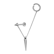 Micro Segmentring klappbar silber und Labret mit Cone...