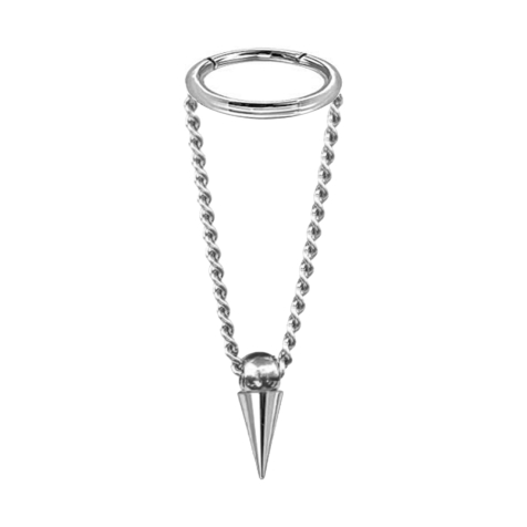 Micro Segmentring klappbar silber Anhänger waagerecht Kette mit Cone