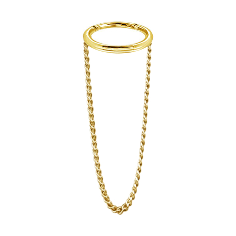 Ciondolo a forma di anello a segmenti micro pieghevole placcato oro, catena orizzontale Basic