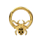 Micro Segmentring klappbar vergoldet Totenkopf mit Spinne