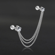 Micro Labrets Innengewinde silber mit zwei runden...