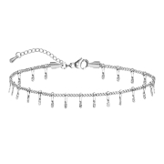 Fusskette silber mit Balken gehämmert