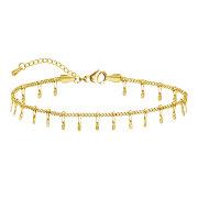 Fusskette vergoldet mit Balken gehämmert