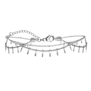 Fusskette silber Basic und mit Balken gehämmert