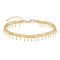 Bracelet de cheville plaqué or, composé de trois chaînes martelées
