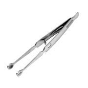 Piercing tweezers with ball and locking mechanism, 120 mm