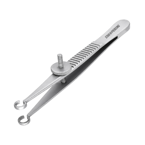 Pinzette a becchi arrotondati aperti con rotella, 90 mm