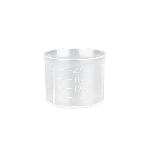 Gobelet doseur transparent avec graduation de 20 ml