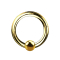 Foldable gold-plated segment ring with a bead