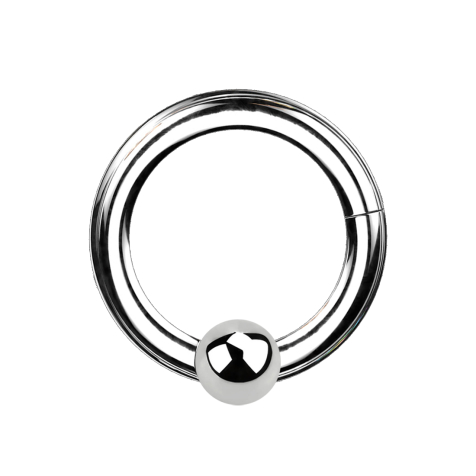 Folding segment ring, silver, with a ball
