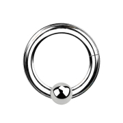 Folding segment ring, silver, with a ball