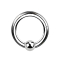 Folding segment ring, silver, with a ball