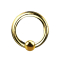 Foldable gold-plated segment ring with a bead