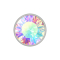 Cylindre Closure argenté, cristal haut de gamme multicolore