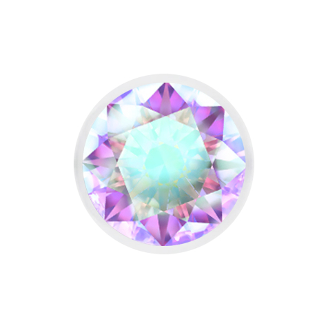 Aufsatz transparent Kristall multicolor zum Stecken