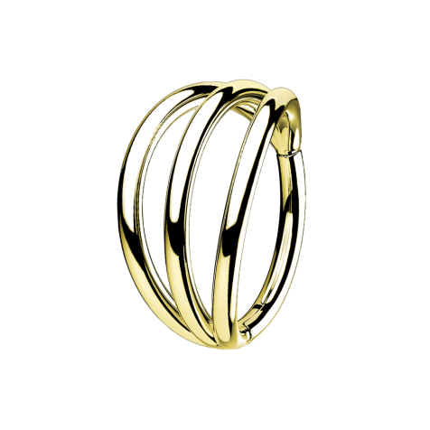 Micro Segmentring klappbar vergoldet drei Ringe