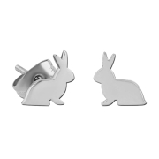 Silver Rabbit Stud Earrings