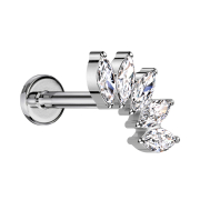 Micro Labret Innengewinde silber Fächer silber mit...