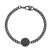 K12 - Black Hammered Bracelet - 4 mm