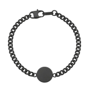 K12 - Black Hammered Bracelet - 4 mm