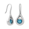 Orecchini in argento a forma di goccia con cristallo color acquamarina