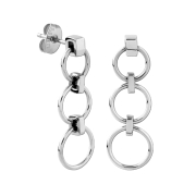 Ohrstecker silber Kette mit Kreisen