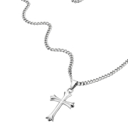 K12 - Silver Vintage Cross Chain - 3 mm
