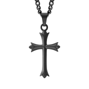 K12 - Catena a croce vintage nera - 3 mm
