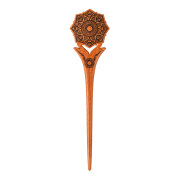 Haarnadel Mandala Blume mit Blume aus Sawo Holz