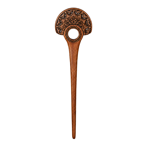 Haarnadel Mandala Blüte aus Sawo Holz