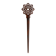 Haarnadel Mandala Blume aus Narra Holz