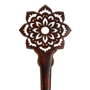 Haarnadel Mandala Blume aus Narra Holz