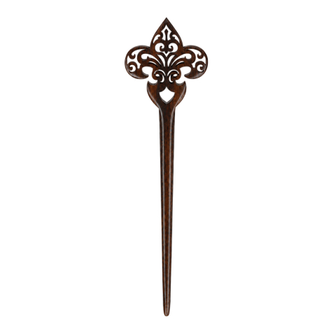 Épingle à cheveux « Fleur de Lis » en bois de narra