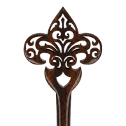 Haarnadel Fleur de Lis aus Narra Holz
