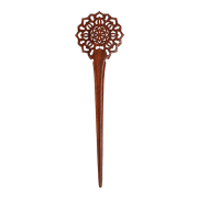 Haarnadel Mandala Blume rund aus Narra Holz