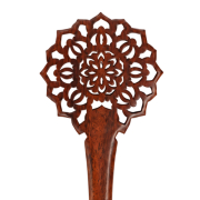 Haarnadel Mandala Blume rund aus Narra Holz