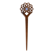 Haarnadel Blume des Lebens aus Narra Holz mit Blue Lace...