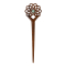 Haarnadel Blume des Lebens aus Narra Holz mit grünem Agate Stein